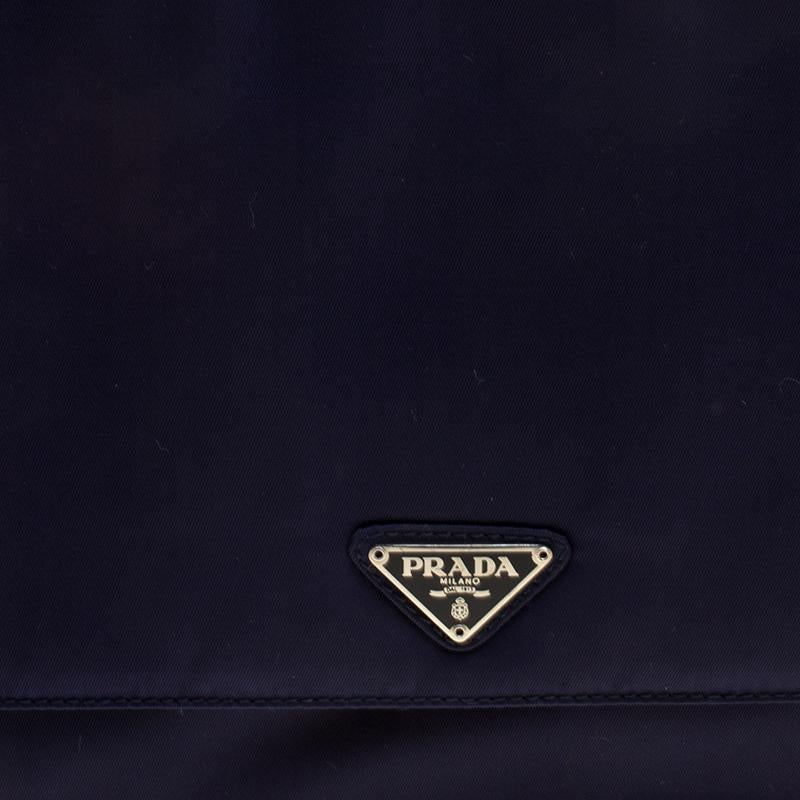 Prada Navy Blue Tessuto Nylon Flap Shoulder Bag 2