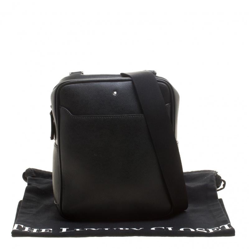Montblanc Black Leather Small Sartorial Messenger Bag 3