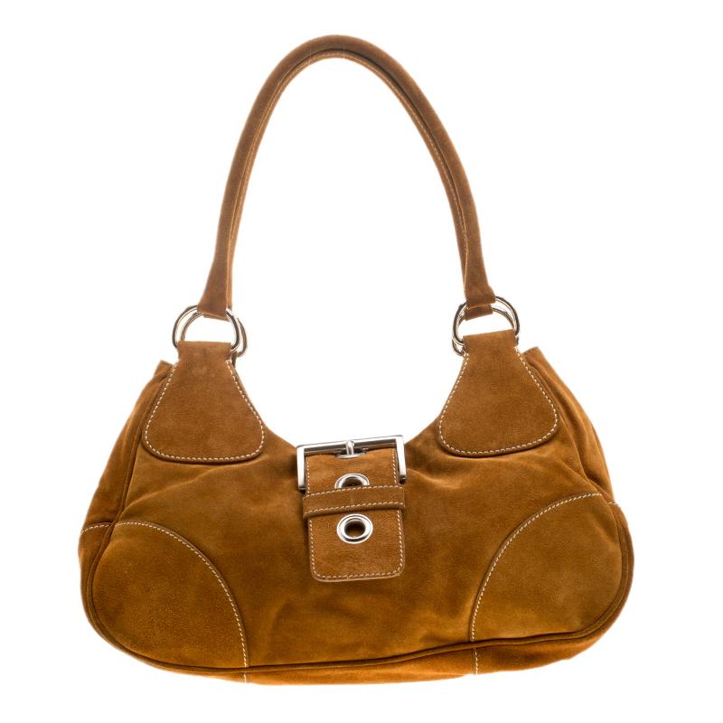 Leather handbag Prada Camel in Leather - 15891223
