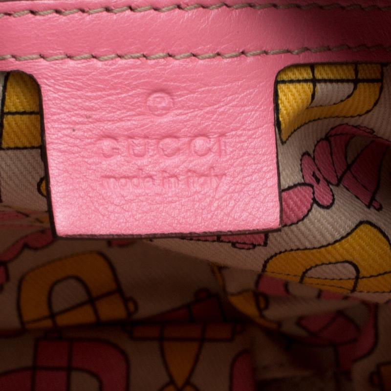 Women's Gucci Pink Guccissima Leather Large Hysteria Clutch