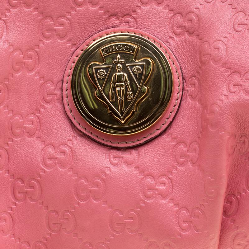 Gucci Pink Guccissima Leather Large Hysteria Clutch 6