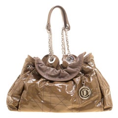 Dior Brown Cannage Patent Leather Le Trente Hobo