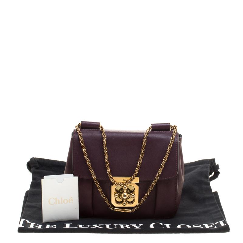 Chloe Purple Leather Small Elsie Shoulder Bag In Good Condition In Dubai, Al Qouz 2