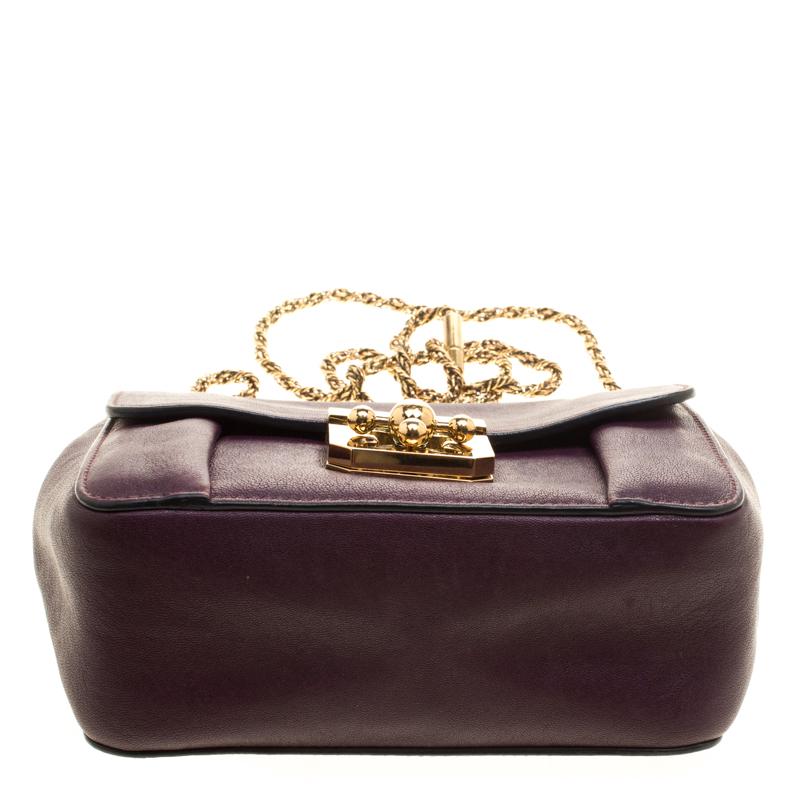 Chloe Purple Leather Small Elsie Shoulder Bag 3