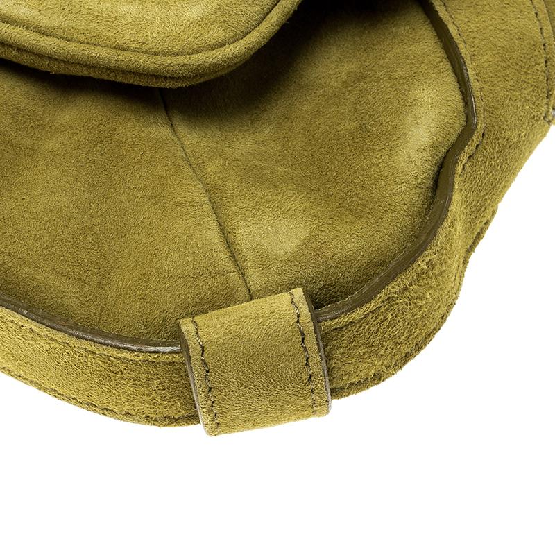 Women's Saint Laurent Green Suede Shoulder Bag