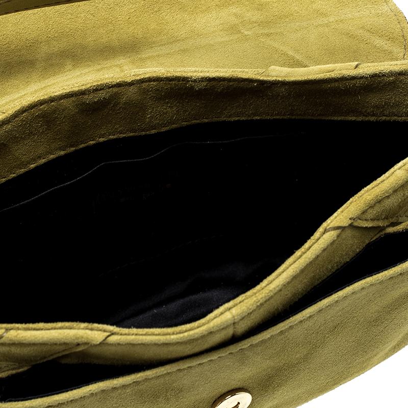 Saint Laurent Green Suede Shoulder Bag 3