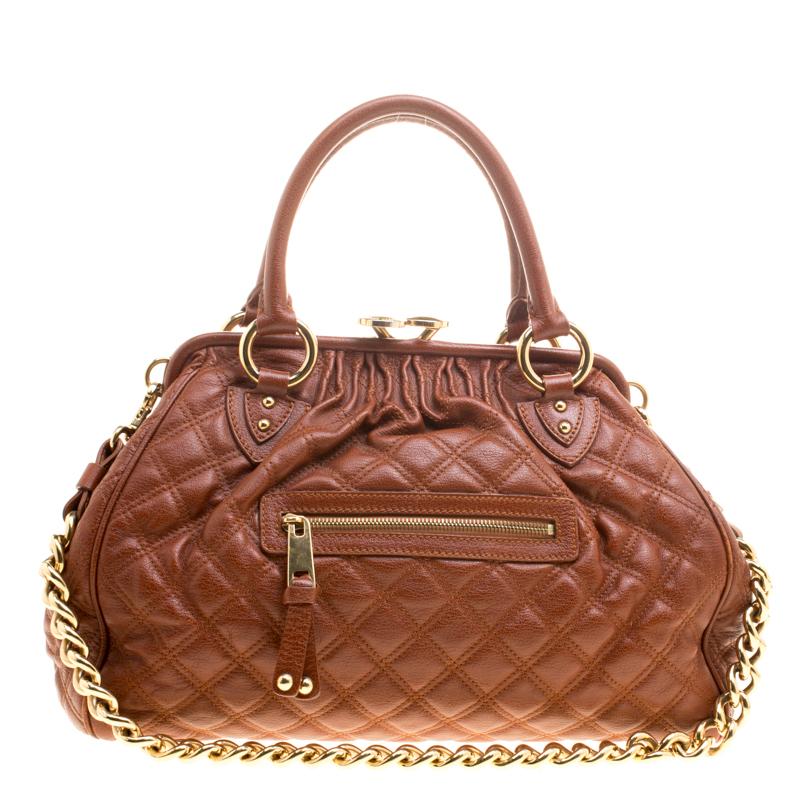 Marc Jacobs Khaki Quilted Leather Stam Shoulder Bag