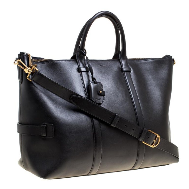 Bally Black Leather Weekend Bag at 1stDibs bally weekend bag, bally duffle, bally duffle bag
