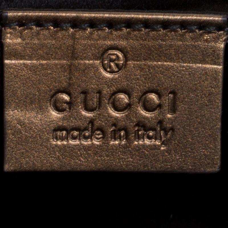 Gucci Metallic Khaki Leather Hysteria Shoulder Bag 1