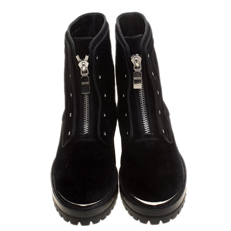 velvet biker boots
