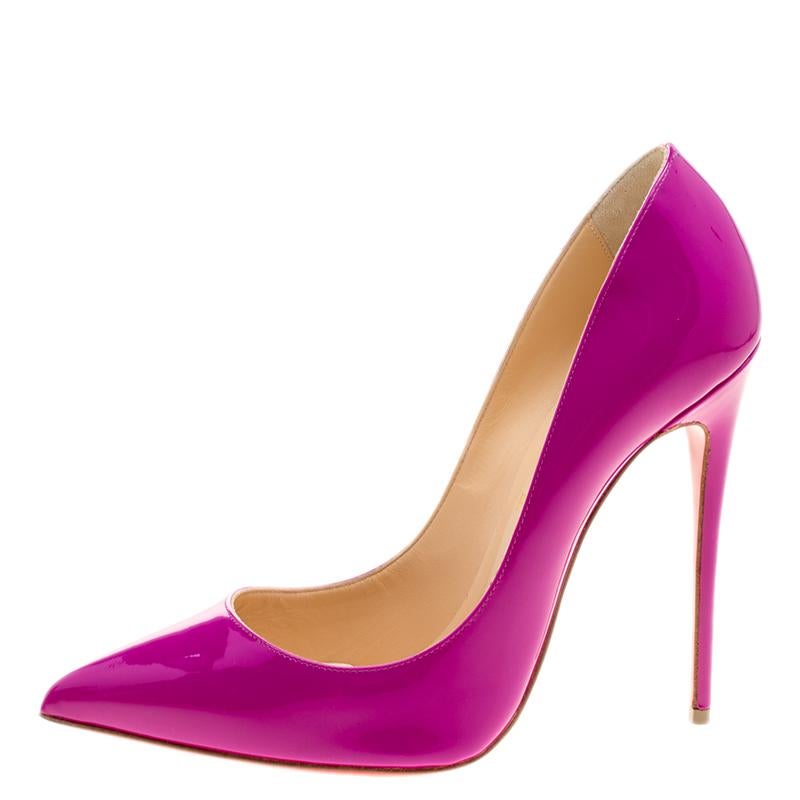 Christian Louboutin Magenta Patent Leather So Kate Pumps Size 39.5 1