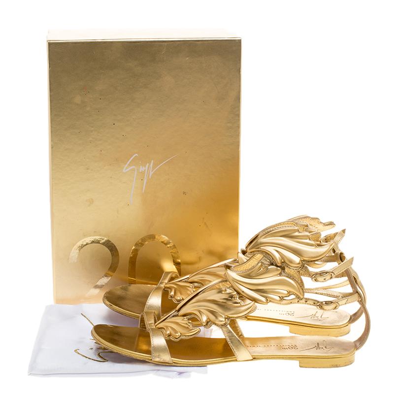 Giuseppe Zanotti 20th Anniversary Jewel Edition Metallic Gold Leather Cruel Summ 3