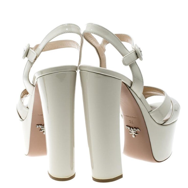 beige patent leather sandals