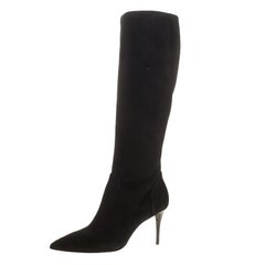 Giuseppe Zanotti Black Suede Knee Boots Size 37.5