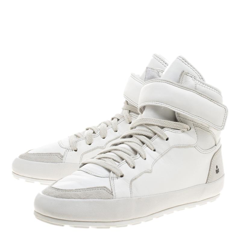 Isabel Marant White Leather Bessy High Top Sneakers Size 37 3