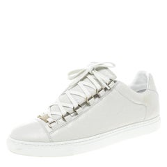 Balenciaga White Leather Arena Platform Sneakers Size 40