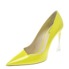 Dior Lime Green Leather Songe Pointed Toe Pumps Size 39