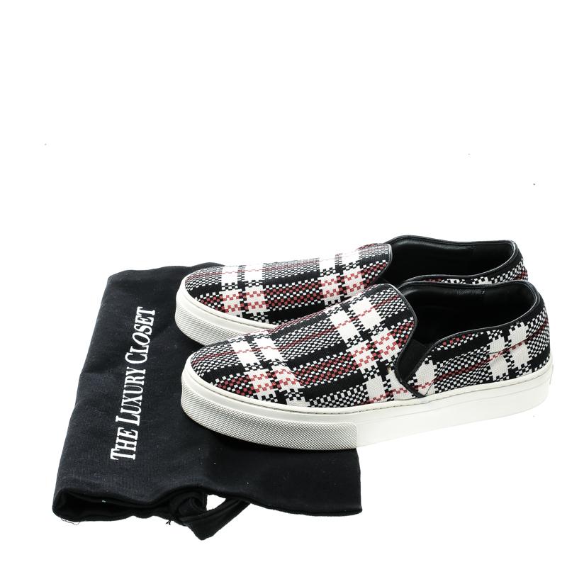 Celine Multicolor Checkered Print Canvas Skate Slip On Sneakers Size 37 2