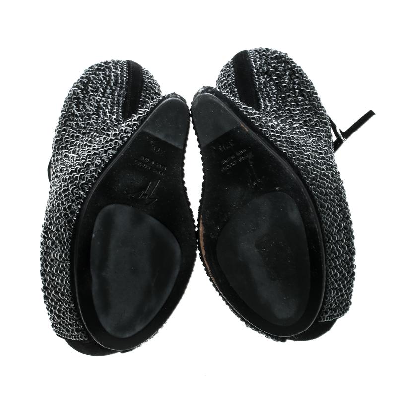 Giuseppe Zanotti Black Suede Swarovski Crystal Embellished Slingback Heel Less P 3