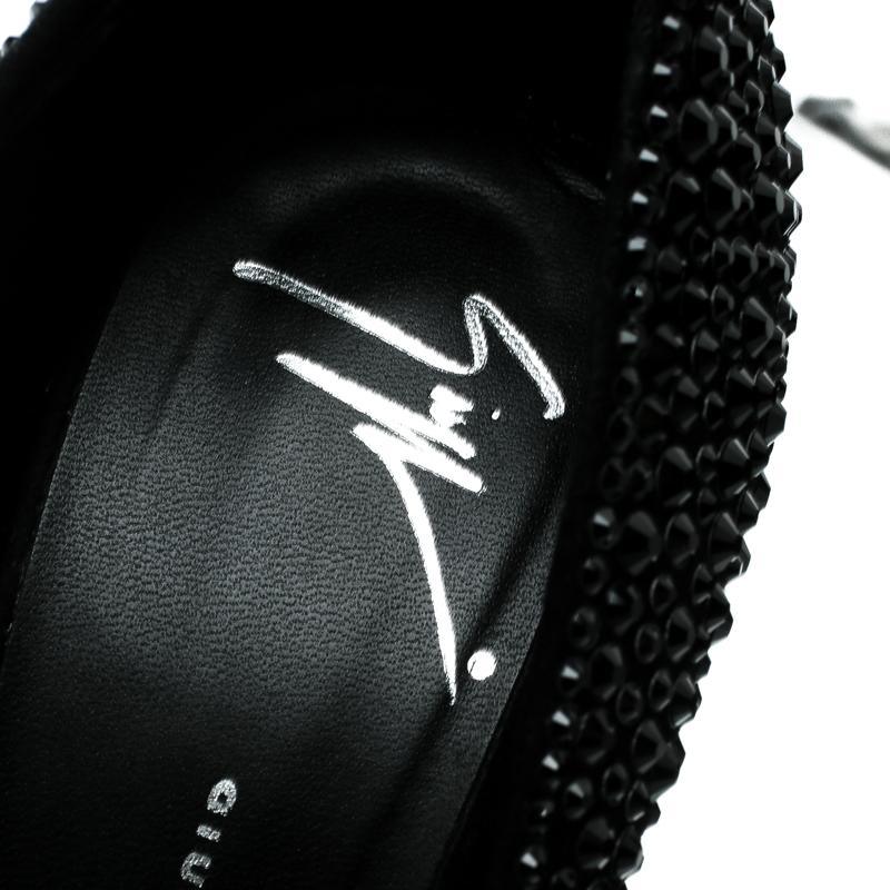 Giuseppe Zanotti Black Suede Swarovski Crystal Embellished Slingback Heel Less P 4