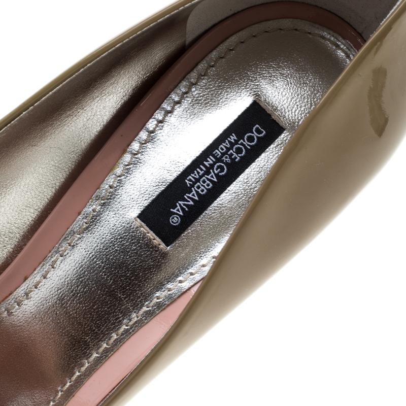 Dolce & Gabbana Two Tone Leather Peep Toe Pumps Size 38 1
