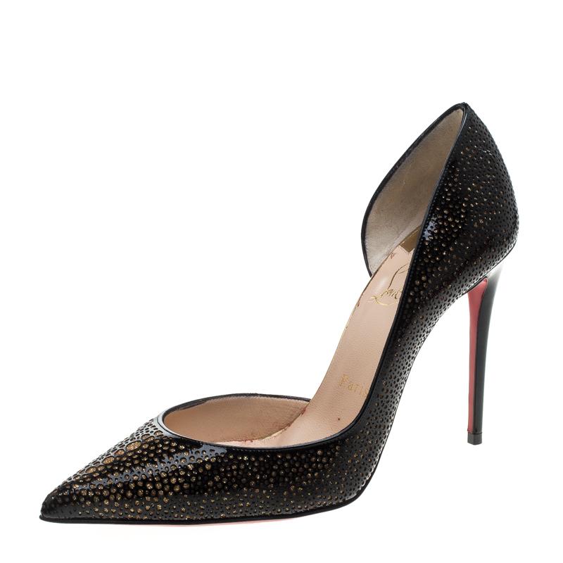 Christian Louboutin Two Tone Laser Cut Patent Leather Galupump Pointed Toe D'Ors