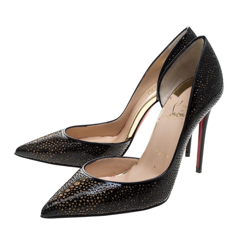 Christian Louboutin Two Tone Laser Cut Patent Leather Galupump Pointed Toe D'Ors 1