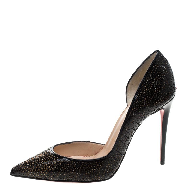Christian Louboutin Two Tone Laser Cut Patent Leather Galupump Pointed Toe D'Ors 2