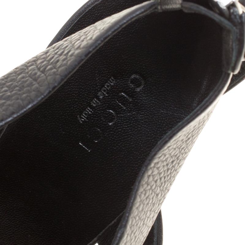 Gucci Black Leather Sandals Size 39.5 1