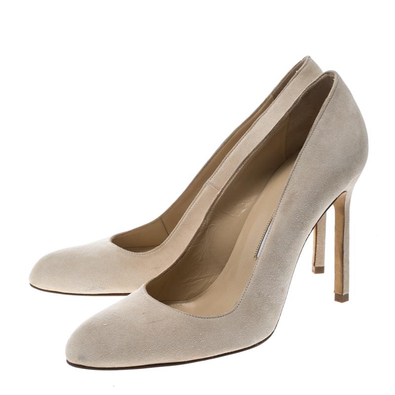 Manolo Blahnik Beige Suede BBR Pumps Size 36 2