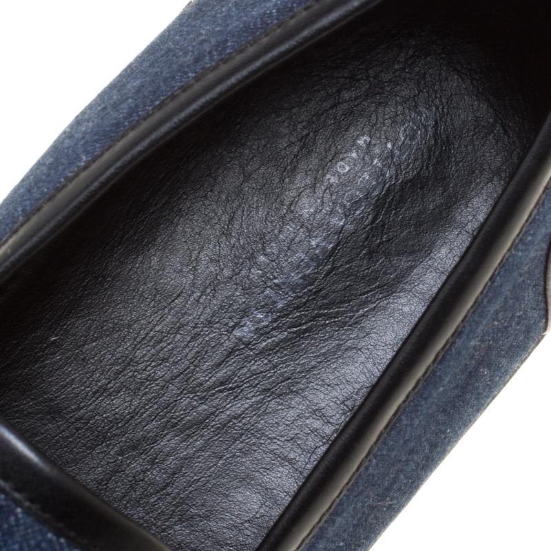 Men's Bottega Veneta Blue Cotton Denim Slip On Sneakers Size 43