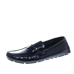 Louis Vuitton Blue Leather Shade Penny Loafers Size 41