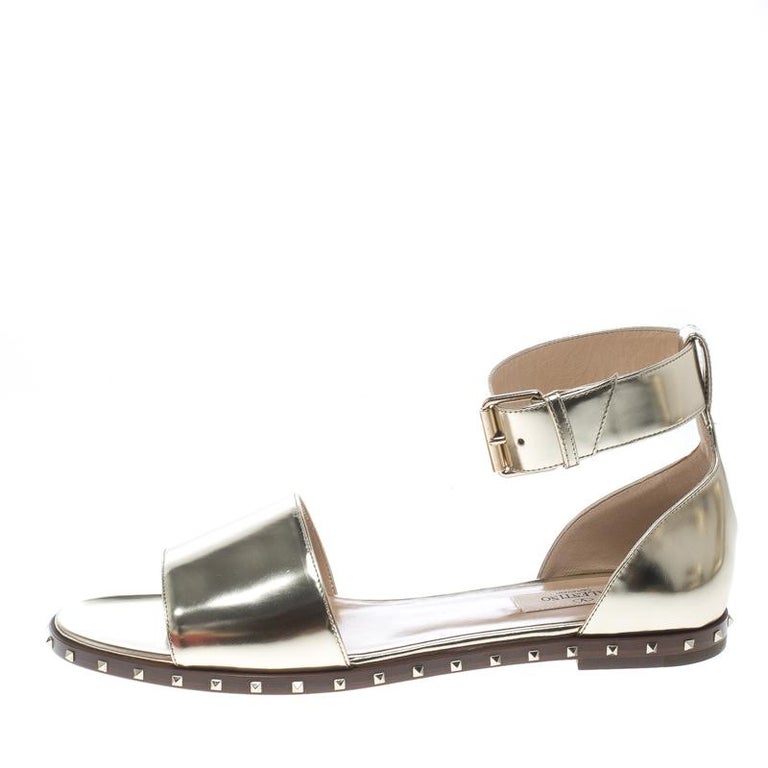 valentino gold flats