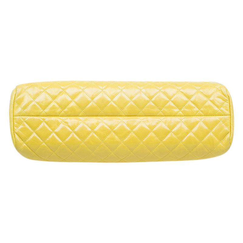Chanel Yellow Quilted Aged Calfskin Leather Mademoiselle Bowling Bag 2