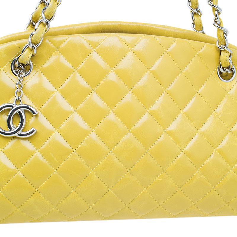 Chanel Yellow Quilted Aged Calfskin Leather Mademoiselle Bowling Bag 5