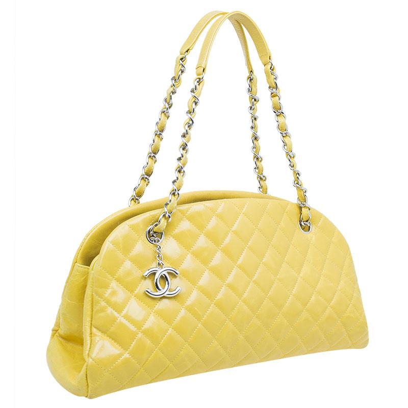 Chanel Yellow Quilted Aged Calfskin Leather Mademoiselle Bowling Bag 3