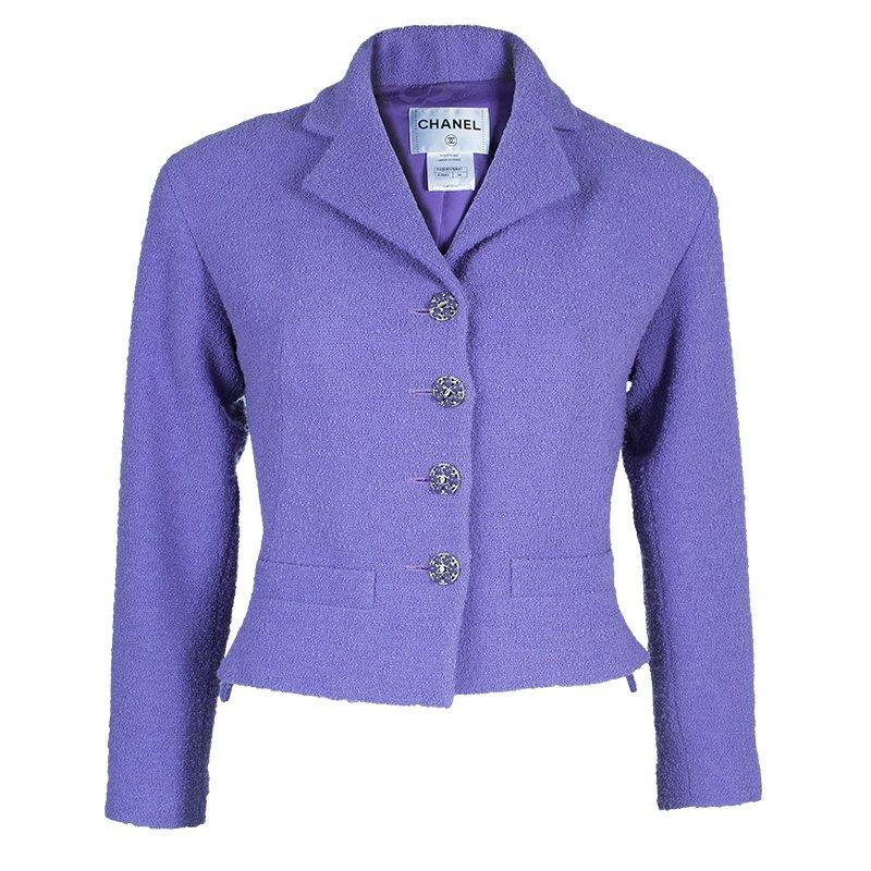 Chanel Lavender Tweed Jacket S