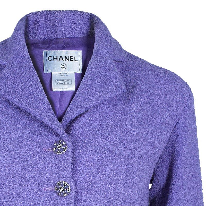 Chanel Lavender Tweed Jacket S 2