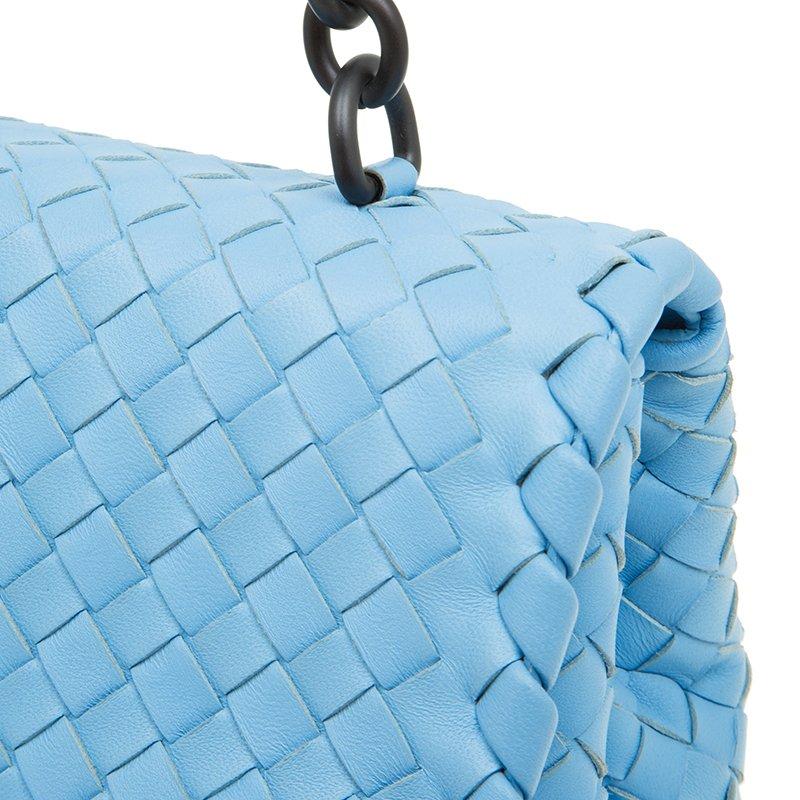 Bottega Veneta Baby Blue Intrecciato Leather Small Olimpia Top Handle Bag 7