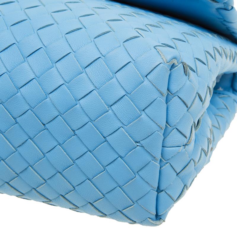Bottega Veneta Baby Blue Intrecciato Leather Small Olimpia Top Handle Bag 2