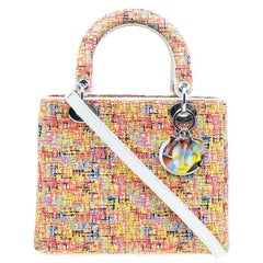 Dior Multicolor Embroidered Fabric Medium Limited Edition Lady Dior Tote
