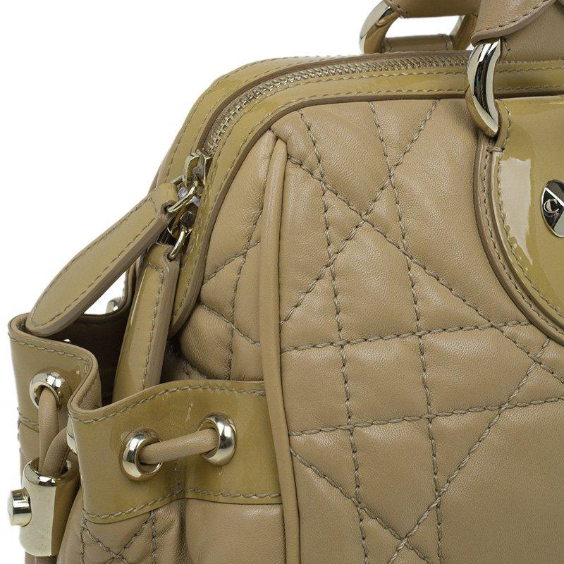 Dior Beige Cannage Quilted Leather Satchel 2