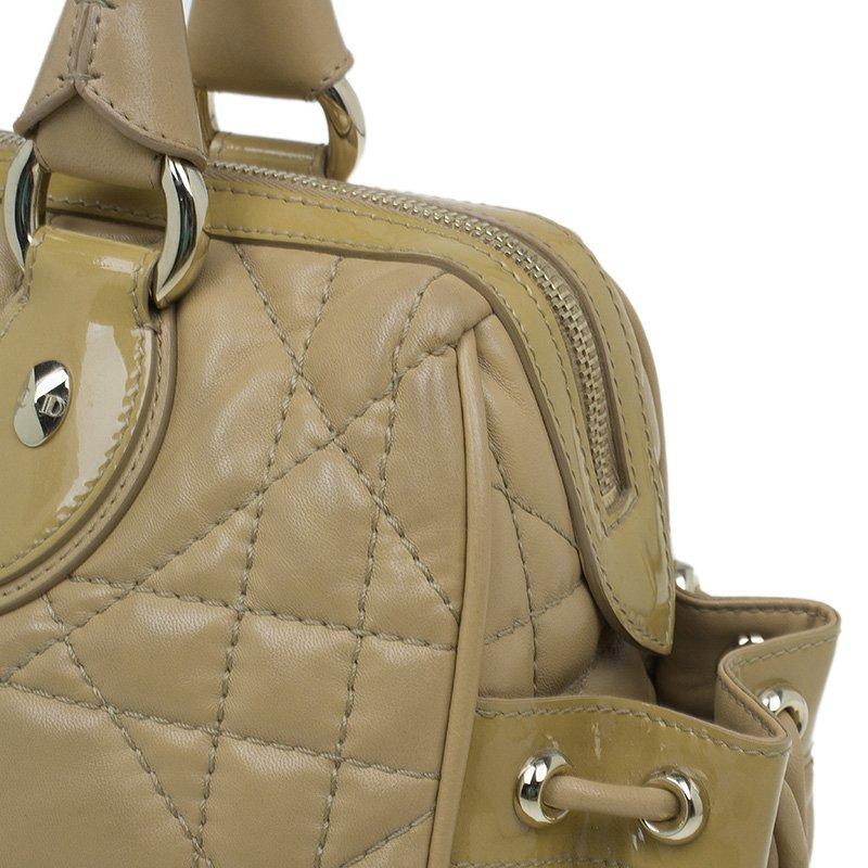 Dior Beige Cannage Quilted Leather Satchel 1