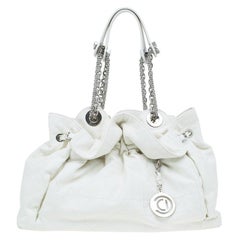Dior White Quilted Cannage Leather Le Trente Hobo