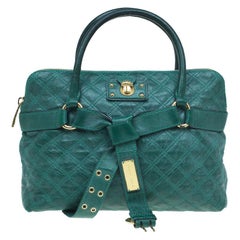 Marc Jacobs Green Quilted Leather Bruna Belted Tote