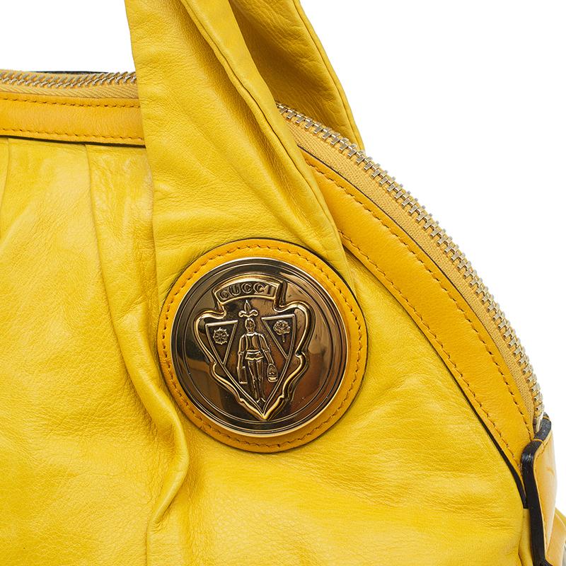 Gucci Yellow Leather Hysteria Top Handle Bag 7