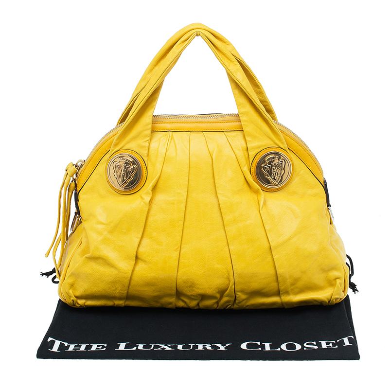 Gucci Yellow Leather Hysteria Top Handle Bag 3