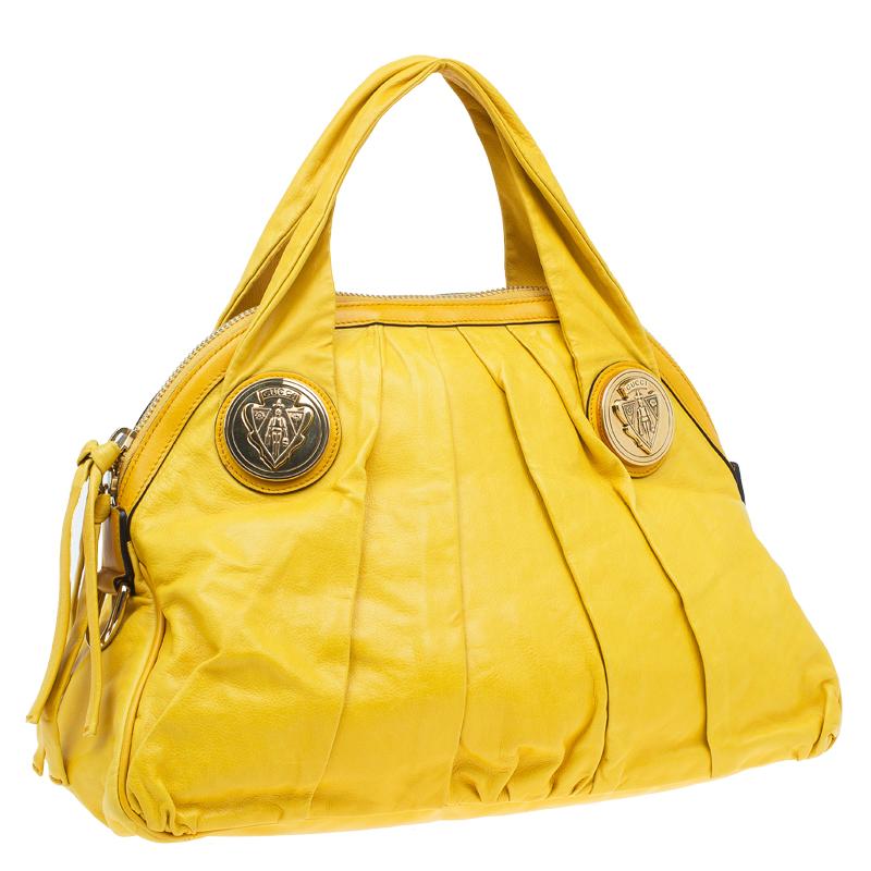 Gucci Yellow Leather Hysteria Top Handle Bag 6