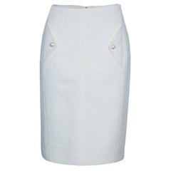 Chanel Off-white Tweed Skirt M