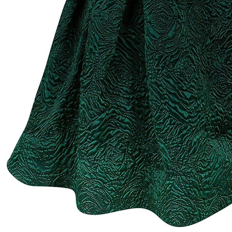 Monique Lhuillier Green Tufted-skirt Strapless Gown M 3